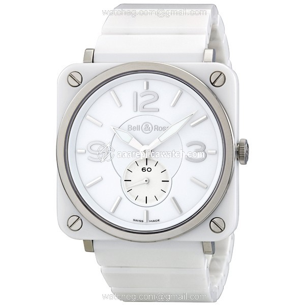 Bell & Ross BRS-WH-CERAMIC/SCE Aviation Unisex Quartz White Polished Ceramic and Stainless Steel watch Bell & Ross BRS-WH-CERAMIC/SCE Aviation Unisex Quartz White Polished Ceramic and Stainless Steel watch