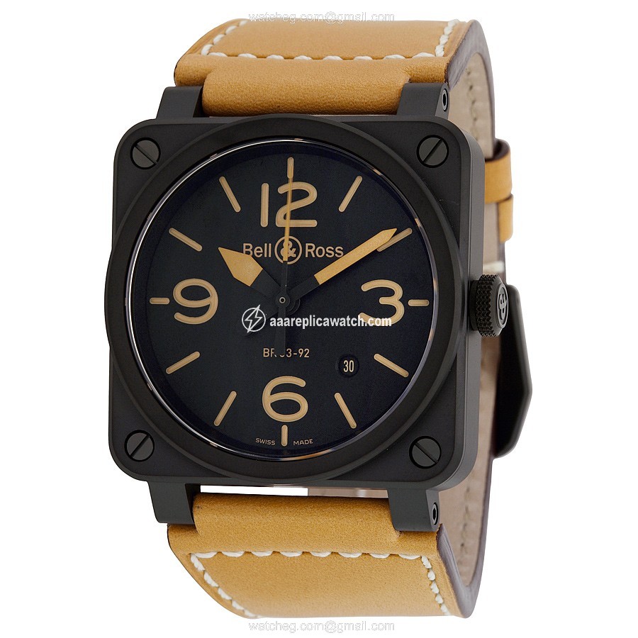 Bell & Ross BR0392-HERITAGE Aviation Mens Automatic Black Ion-plated Stainless Steel watch Bell & Ross BR0392-HERITAGE Aviation Mens Automatic Black Ion-plated Stainless Steel watch