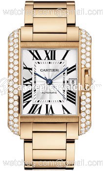 Cartier WT100004 Tank Mens Automatic 18kt Rose Gold Case with Diamonds watch Cartier WT100004 Tank Mens Automatic 18kt Rose Gold Case with Diamonds watch