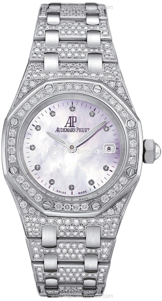 Audemars Piguet 67602BC.ZZ.1212BC.01 Royal Oak Ladies Quartz 18 kt White Gold case set with diamonds watch Audemars Piguet 67602BC.ZZ.1212BC.01 Royal Oak Ladies Quartz 18 kt White Gold case set with diamonds watch