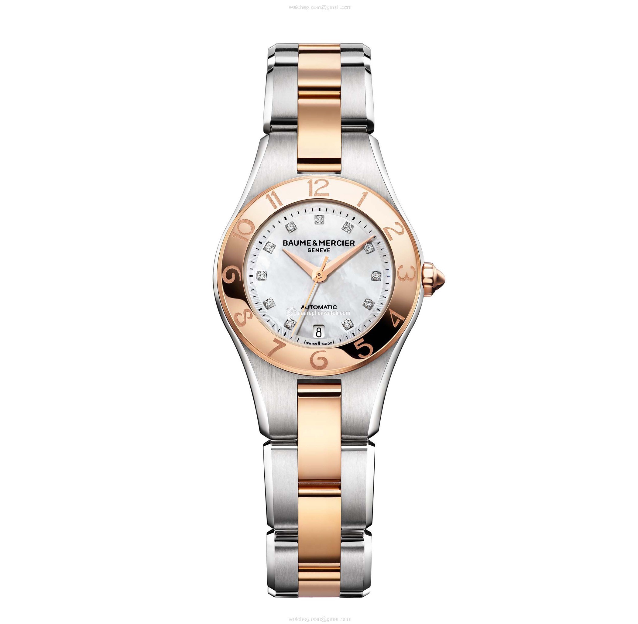 Baume et Mercier 10114 Linea Ladies Automatic Stainless Steel and 18kt Rose Gold watch Baume et Mercier 10114 Linea Ladies Automatic Stainless Steel and 18kt Rose Gold watch