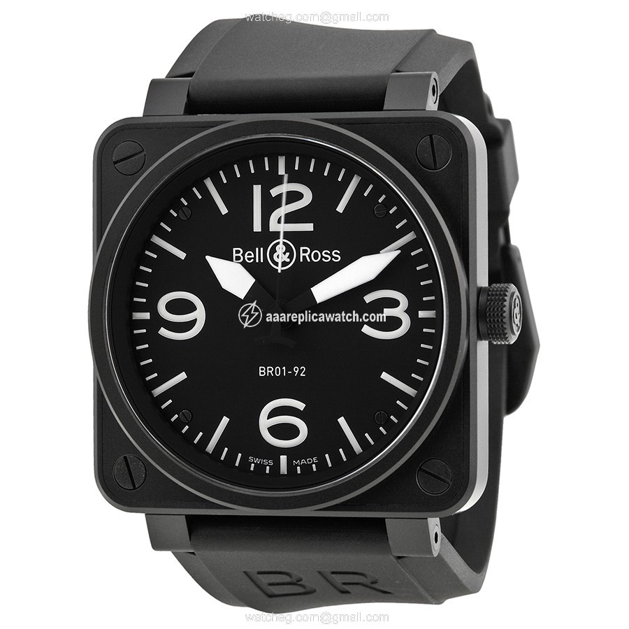 Bell & Ross BR0192-BL-CA Aviation Mens Automatic Matte Black PVD Stainless Steel watch Bell & Ross BR0192-BL-CA Aviation Mens Automatic Matte Black PVD Stainless Steel watch