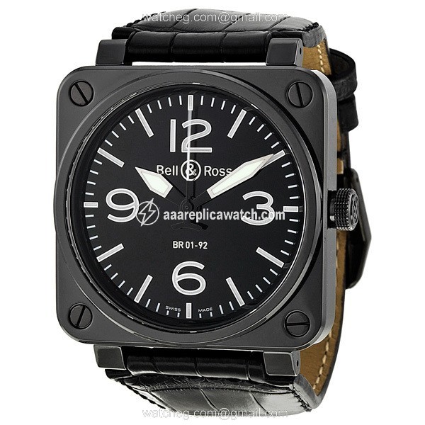 Bell & Ross BR0192-BL-CER/SCR Aviation Mens Automatic Black Ceramic and Stainless Steel watch Bell & Ross BR0192-BL-CER/SCR Aviation Mens Automatic Black Ceramic and Stainless Steel watch
