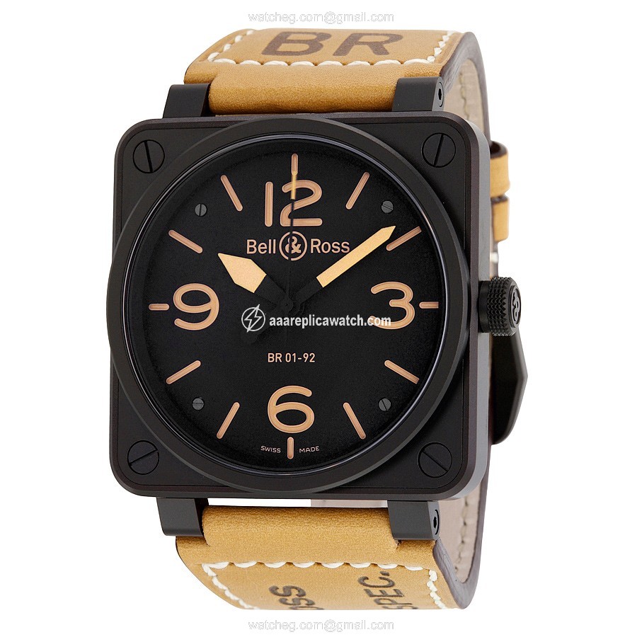 Bell & Ross BR0192-BL-HERITAGE Aviation Mens Automatic Black Ion-plated Stainless Steel watch Bell & Ross BR0192-BL-HERITAGE Aviation Mens Automatic Black Ion-plated Stainless Steel watch