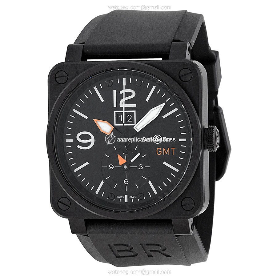 Bell & Ross BR0351-GMT-CA Aviation Mens Automatic Black PVD Stainless Steel watch Bell & Ross BR0351-GMT-CA Aviation Mens Automatic Black PVD Stainless Steel watch
