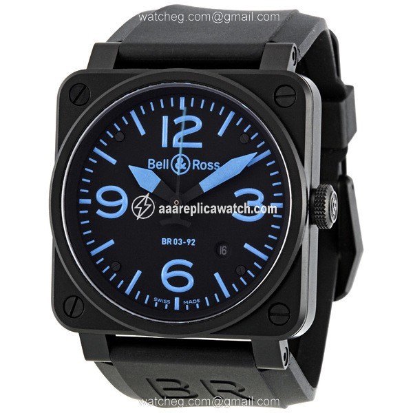 Bell & Ross BR0392-BLUE Aviation Mens Automatic Black IP Stainless Steel watch Bell & Ross BR0392-BLUE Aviation Mens Automatic Black IP Stainless Steel watch