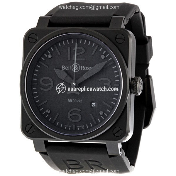 Bell & Ross BR0392-PHANTOM Aviation Mens Automatic Black Carbon IP Stainless Steel watch Bell & Ross BR0392-PHANTOM Aviation Mens Automatic Black Carbon IP Stainless Steel watch