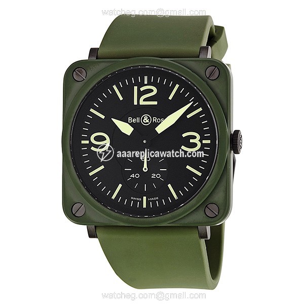 Bell & Ross BRS-CERAM-MIL/SRB Aviation Mens Quartz Olive Green Ceramic and Stainless Steel watch Bell & Ross BRS-CERAM-MIL/SRB Aviation Mens Quartz Olive Green Ceramic and Stainless Steel watch
