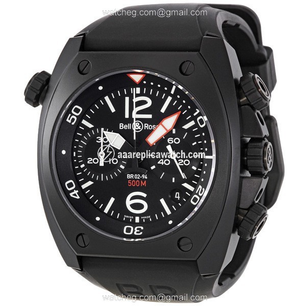Bell & Ross BR02-CHR-BL-CA Marine Mens Automatic Black Carbon Ion-plated Stainless Steel watch Bell & Ross BR02-CHR-BL-CA Marine Mens Automatic Black Carbon Ion-plated Stainless Steel watch