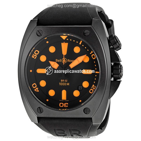 Bell & Ross BR0292-ORANGE Marine Mens Automatic Black PVD Steel watch Bell & Ross BR0292-ORANGE Marine Mens Automatic Black PVD Steel watch