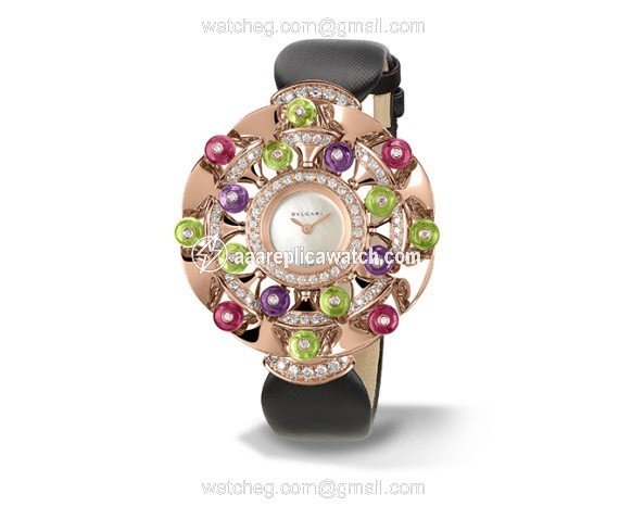 Bvlgari 102217 Diva Ladies Quartz 18k Pink Gold set with diamonds, rubellites and am watch Bvlgari 102217 Diva Ladies Quartz 18k Pink Gold set with diamonds, rubellites and am watch