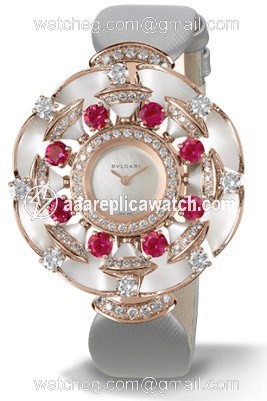 Bvlgari 102218 Diva Ladies Quartz 18k Pink Gold set with diamonds, round-cut rubelli watch Bvlgari 102218 Diva Ladies Quartz 18k Pink Gold set with diamonds, round-cut rubelli watch