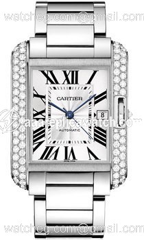 Cartier WT100010 Tank Mens Automatic 18kt White Gold Case with Diamonds watch Cartier WT100010 Tank Mens Automatic 18kt White Gold Case with Diamonds watch