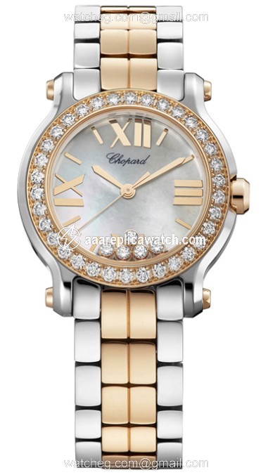 Chopard 278509-6005 Happy Sport Ladies Quartz Stainless Steel and 18kt Rose Gold watch Chopard 278509-6005 Happy Sport Ladies Quartz Stainless Steel and 18kt Rose Gold watch