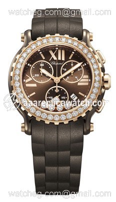 Chopard 288515-9004 Happy Sport Ladies Quartz Ceramic and 18kt Rose Gold watch Chopard 288515-9004 Happy Sport Ladies Quartz Ceramic and 18kt Rose Gold watch