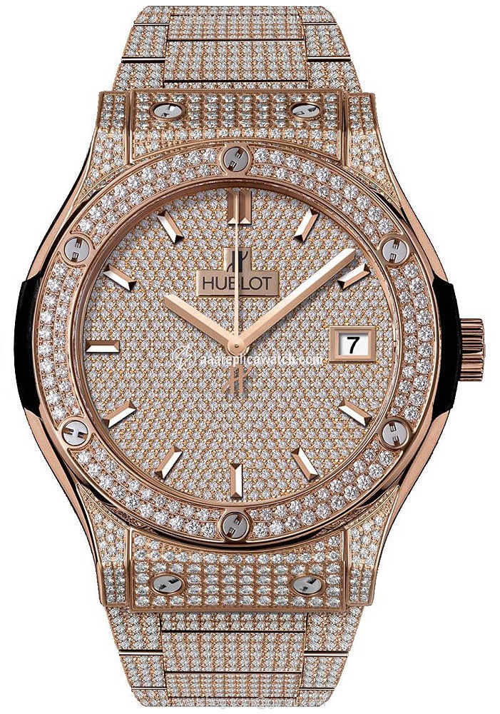 Hublot 511.OX.9010.OX.3704 Classic Fusion Mens Automatic 18K Rose Gold Diamond Pave watch Hublot 511.OX.9010.OX.3704 Classic Fusion Mens Automatic 18K Rose Gold Diamond Pave watch