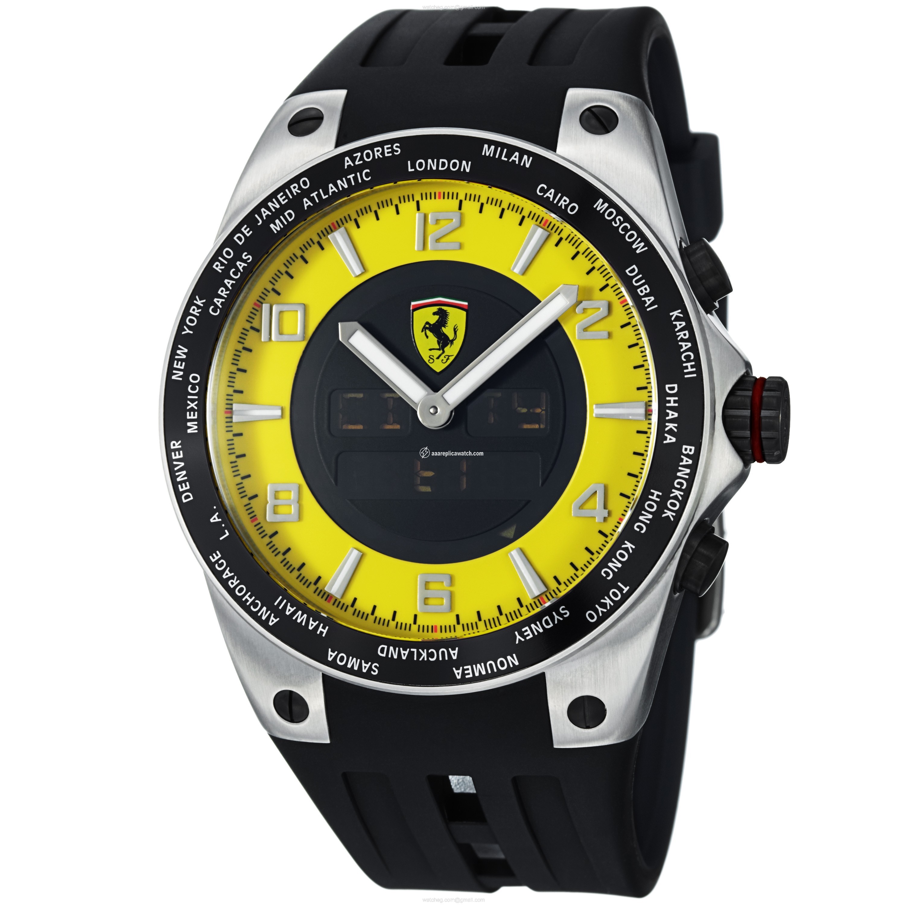 Ferrari FE-05-ACC-YW World Time Mens Quartz Stainless Steel watch Ferrari FE-05-ACC-YW World Time Mens Quartz Stainless Steel watch