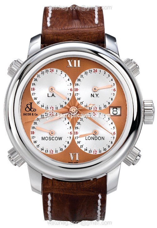 Jacob Co. h24r Five Time Zone Mens Automatic Stainless Steel watch Jacob Co. h24r Five Time Zone Mens Automatic Stainless Steel watch