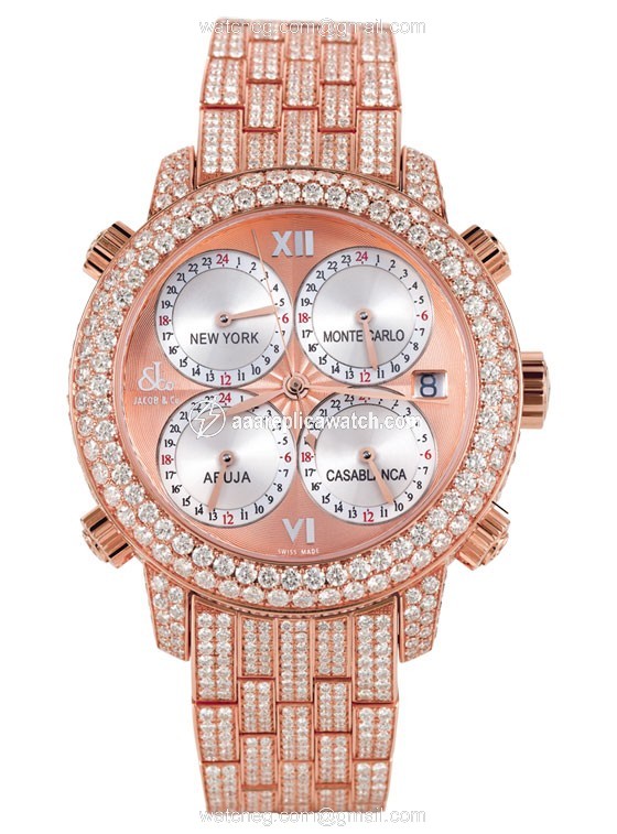 Jacob Co. h24rrg Five Time Zone Mens Automatic 18k Rose Gold watch Jacob Co. h24rrg Five Time Zone Mens Automatic 18k Rose Gold watch