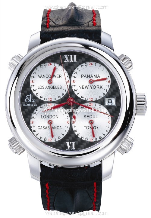 Jacob Co. h24SSCF8 Five Time Zone Mens Automatic Stainless Steel watch Jacob Co. h24SSCF8 Five Time Zone Mens Automatic Stainless Steel watch