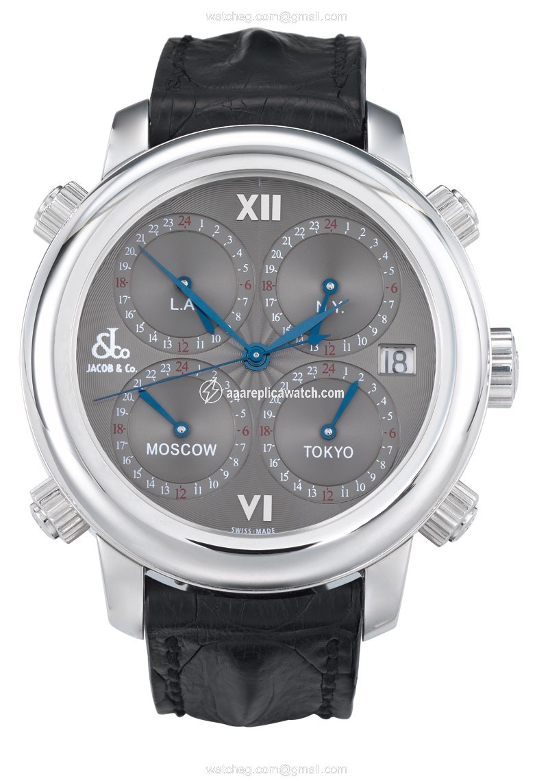 Jacob Co. h24SSLS Five Time Zone Mens Automatic Stainless Steel watch Jacob Co. h24SSLS Five Time Zone Mens Automatic Stainless Steel watch