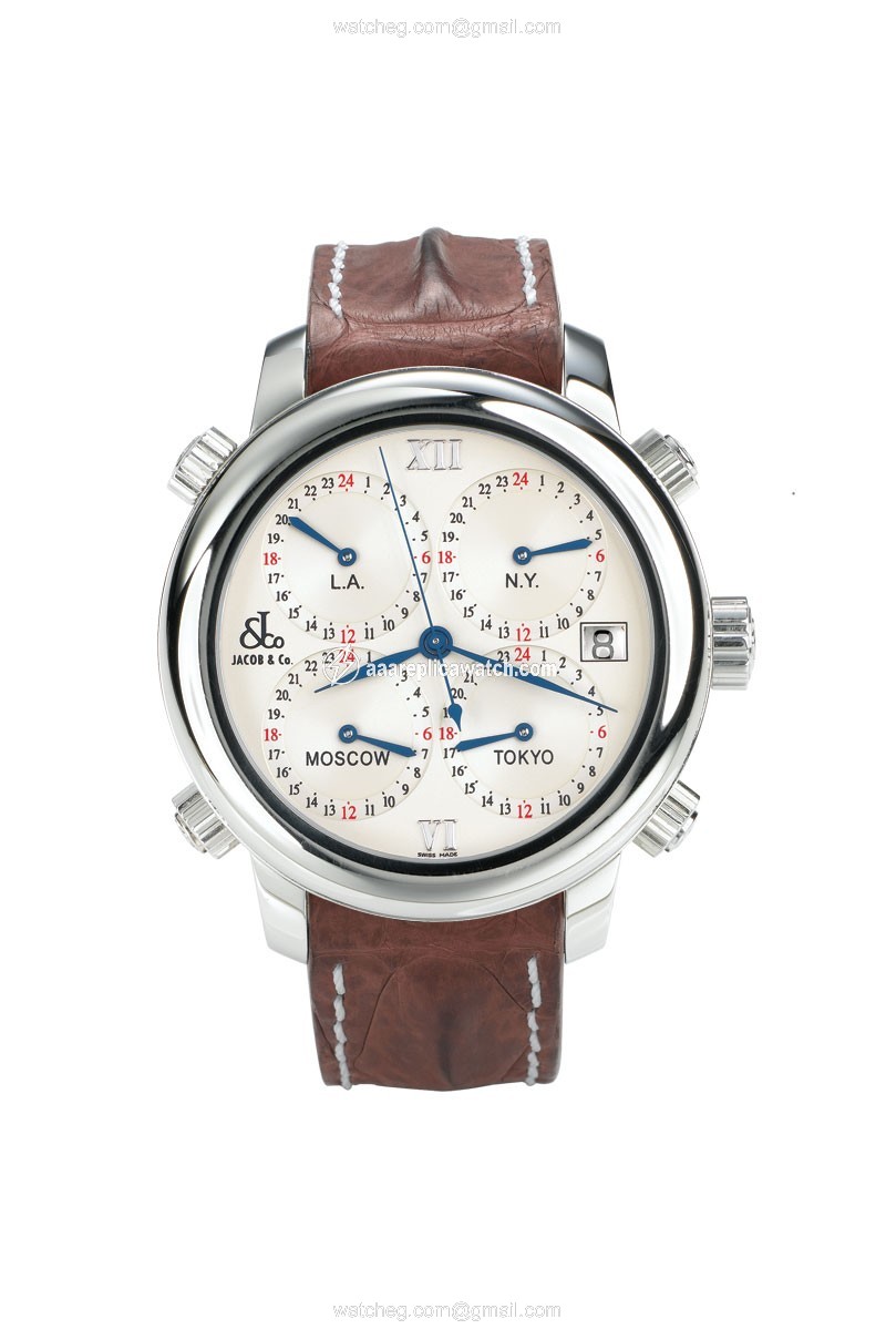 Jacob Co. h24SSP Five Time Zone Mens Automatic Stainless Steel watch Jacob Co. h24SSP Five Time Zone Mens Automatic Stainless Steel watch