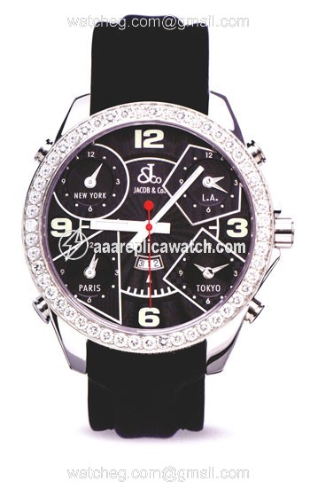 Jacob Co. JC2 Five Time Zone Unisex Quartz Steel watch Jacob Co. JC2 Five Time Zone Unisex Quartz Steel watch