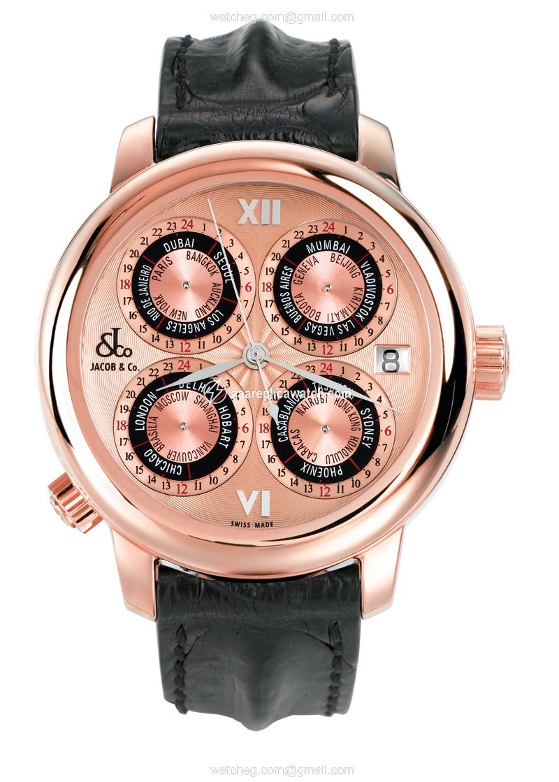 Jacob Co. gMT7rg GMT World Time Automatic Mens Automatic Rose Gold watch Jacob Co. gMT7rg GMT World Time Automatic Mens Automatic Rose Gold watch