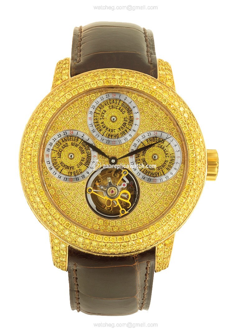 Jacob Co. r10YgYD Rainbow Tourbillon Mens Hand Wind 18k Yellow Gold and Yellow Pave Diamond watch Jacob Co. r10YgYD Rainbow Tourbillon Mens Hand Wind 18k Yellow Gold and Yellow Pave Diamond watch