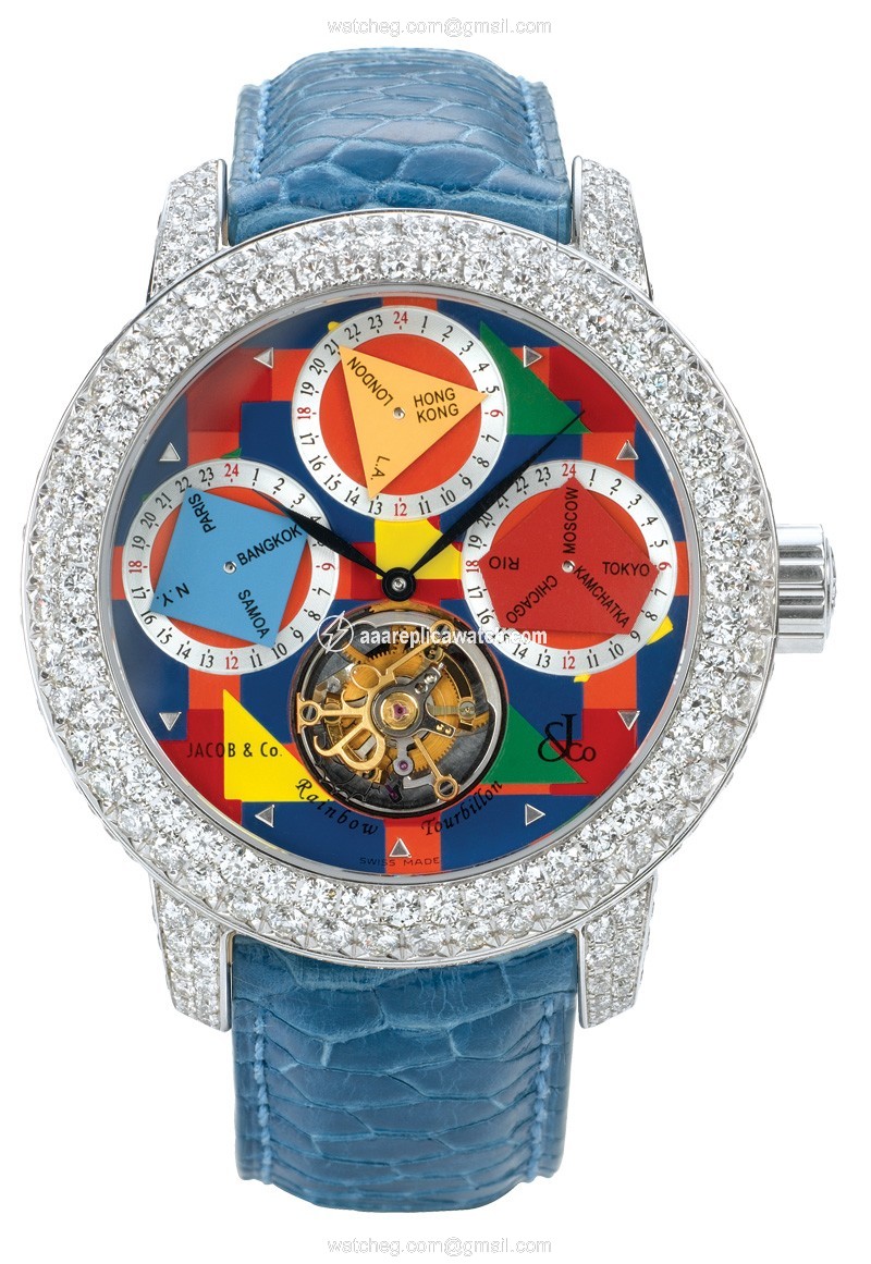 Jacob Co. r1WgDC Rainbow Tourbillon Mens Hand Wind 18k White Gold Pave Diamond watch Jacob Co. r1WgDC Rainbow Tourbillon Mens Hand Wind 18k White Gold Pave Diamond watch