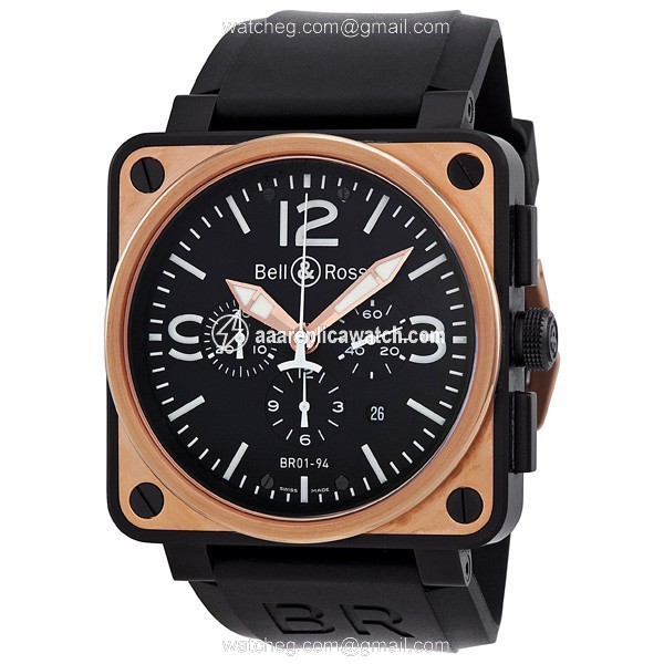 Bell & Ross BR0194-BICOLOR Aviation Mens Automatic 18 kt Rose Gold-Plated Stainless Steel watch Bell & Ross BR0194-BICOLOR Aviation Mens Automatic 18 kt Rose Gold-Plated Stainless Steel watch