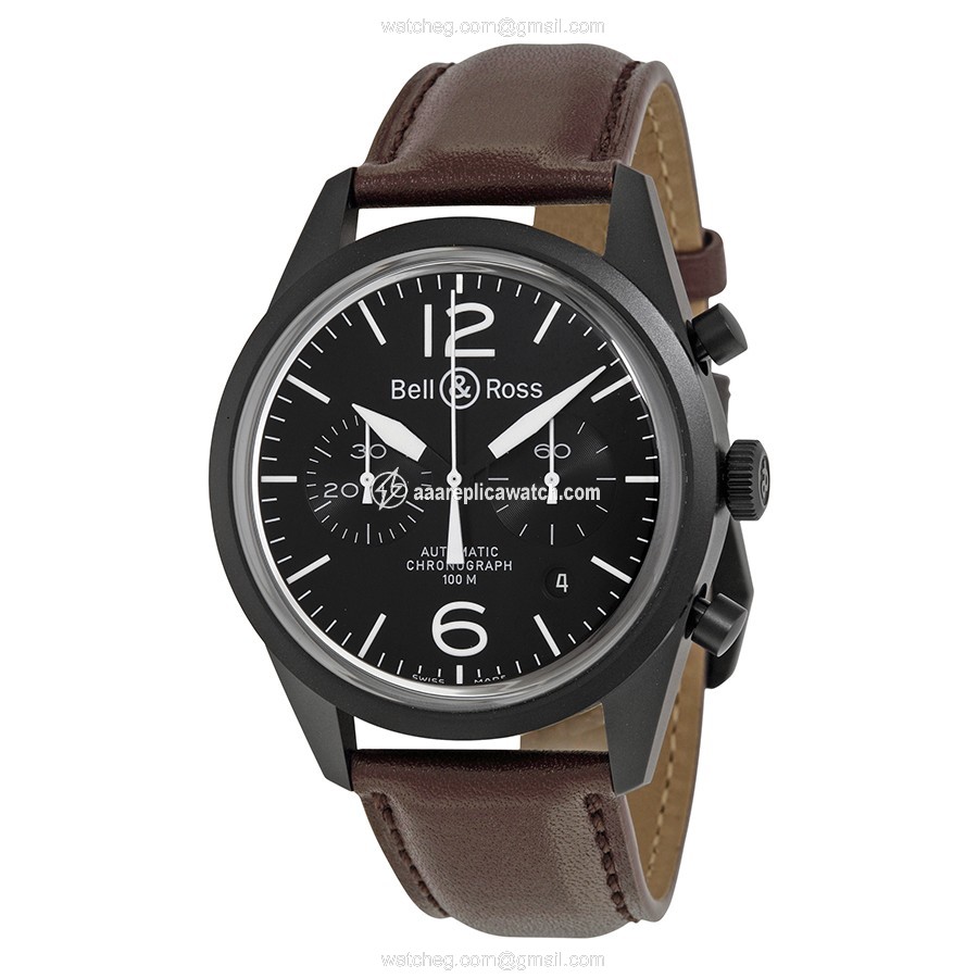 Bell & Ross BRV126-BL-CA/SCA Vintage Mens Automatic Carbon PVD Stainless Steel watch Bell & Ross BRV126-BL-CA/SCA Vintage Mens Automatic Carbon PVD Stainless Steel watch