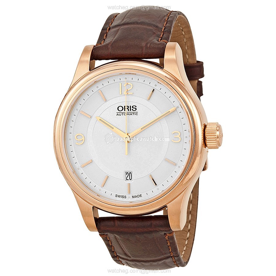 Oris 01 733 7594 4831-07 6 20 12 Classic Mens Automatic Rose Gold-plated Stainless Steel watch Oris 01 733 7594 4831-07 6 20 12 Classic Mens Automatic Rose Gold-plated Stainless Steel watch