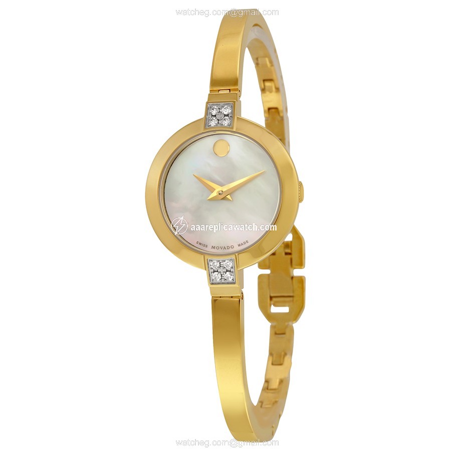 Movado 0607000 Bela Ladies Quartz Yellow Gold PVD Stainless Steel Case Set with 8 Di watch Movado 0607000 Bela Ladies Quartz Yellow Gold PVD Stainless Steel Case Set with 8 Di watch