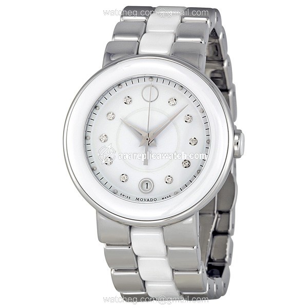 Movado 0606540 Cerena Ladies Quartz Stainless Steel and White Ceramic watch Movado 0606540 Cerena Ladies Quartz Stainless Steel and White Ceramic watch