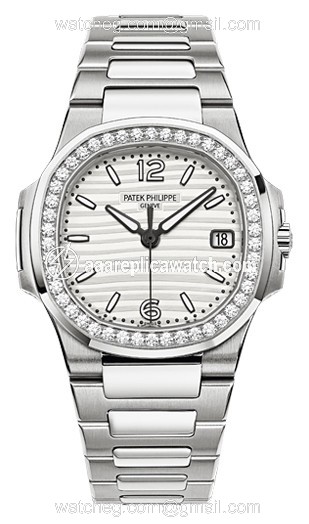 Patek Philippe 7010/1G-011 Nautilus Ladies Quartz 18 Carat White Gold Set With Diamonds watch Patek Philippe 7010/1G-011 Nautilus Ladies Quartz 18 Carat White Gold Set With Diamonds watch