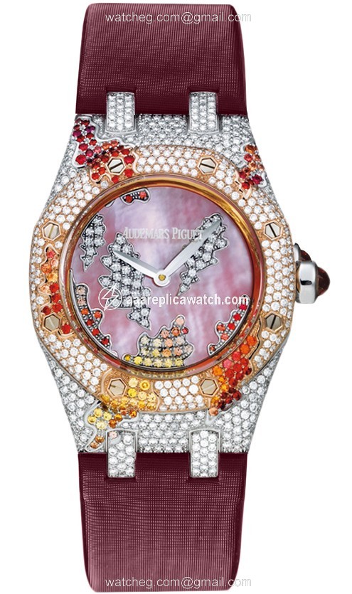 Audemars Piguet 67609CR.ZY.D071SU.01 Royal Oak Ladies Quartz 18 kt White Gold watch Audemars Piguet 67609CR.ZY.D071SU.01 Royal Oak Ladies Quartz 18 kt White Gold watch