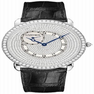 Cartier WR007003 Ronde Louis Cartier Mens Hand Wind 18 kt White Gold watch