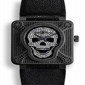Bell & Ross BR0192-AIRBOR-FLD Aviation Mens Automatic Black PVD Matte Titanium Case set with Black Diamo watch
