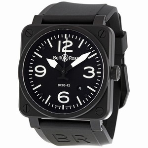 Bell & Ross BR0392-BL-CA Aviation Mens Automatic Black Carbon IP Stainless Steel watch