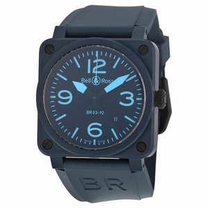 Bell & Ross BR0392-CERAM-BLUE Aviation Mens Automatic Matte Blue Ceramic watch