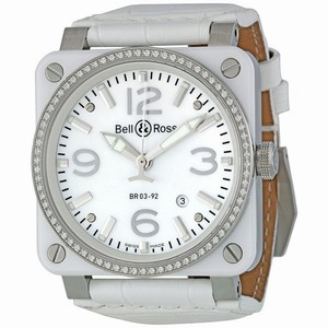 Bell & Ross BR0392-WH-C-D/SCA Aviation Mens Automatic White Ceramic watch