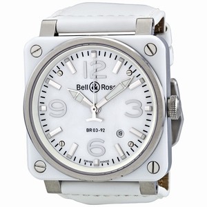 Bell & Ross BR0392-WH-C/SCA Aviation Mens Automatic White Ceramic watch
