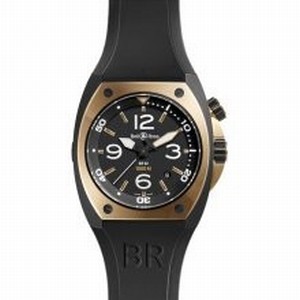 Bell & Ross BR02-PINKGOLD-CA-DNR Marine Mens Automatic Solid 18K Rose Gold & Black PVD Steel watch