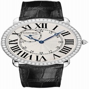 Cartier WR007002 Ronde Louis Cartier Mens Hand Wind 18 kt White Gold watch