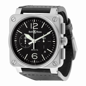 Bell & Ross BR0394-BL-SI/SCA Aviation Mens Automatic Stainless Steel watch