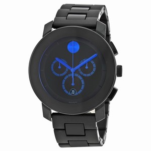 Movado 3600101 Bold Unisex Quartz Black TR90 composite material / stainless steel watch